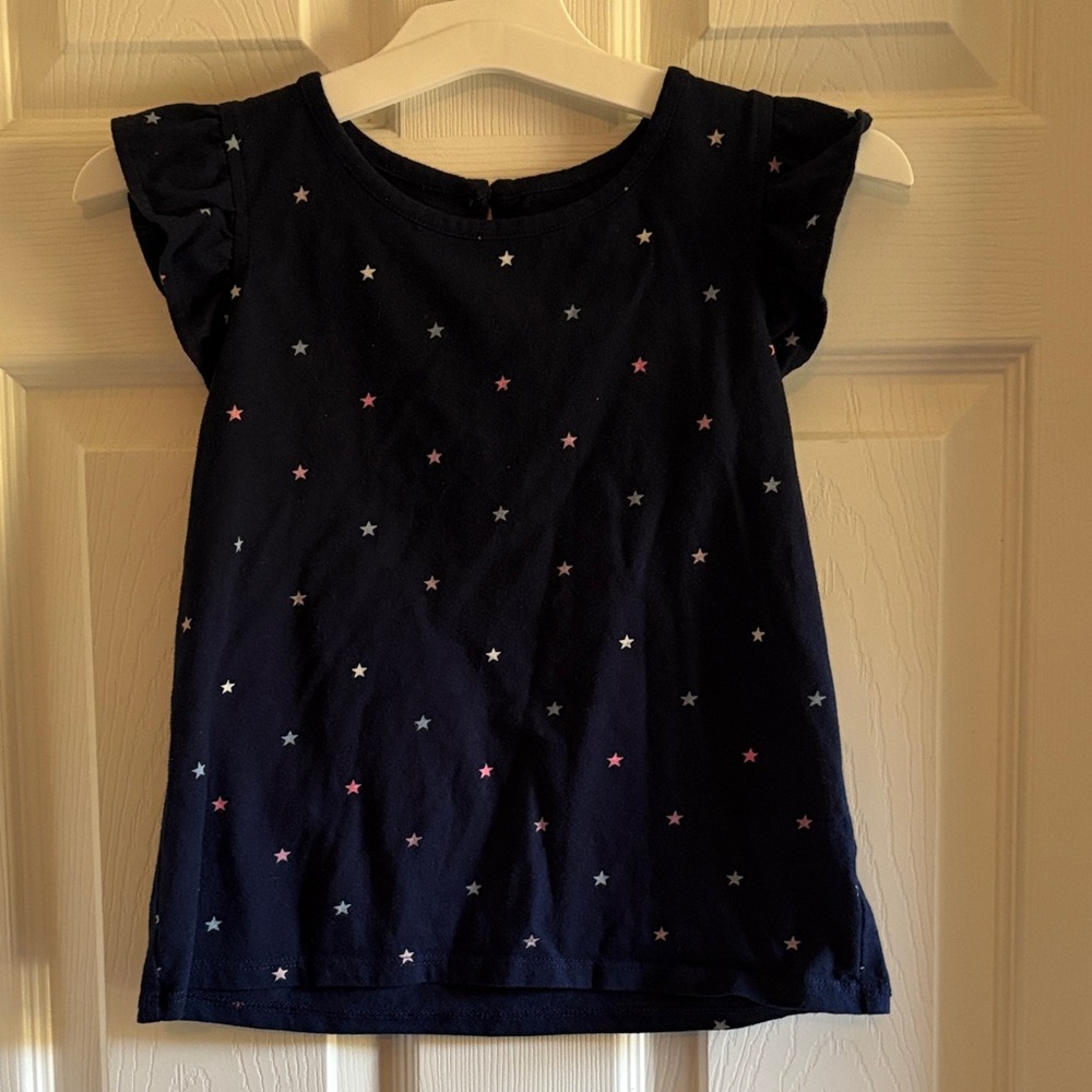 Crown & Ivy Navy Star Pattern Kids Tee